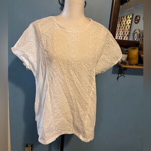 Liz Claiborne, White Eyelet, Top